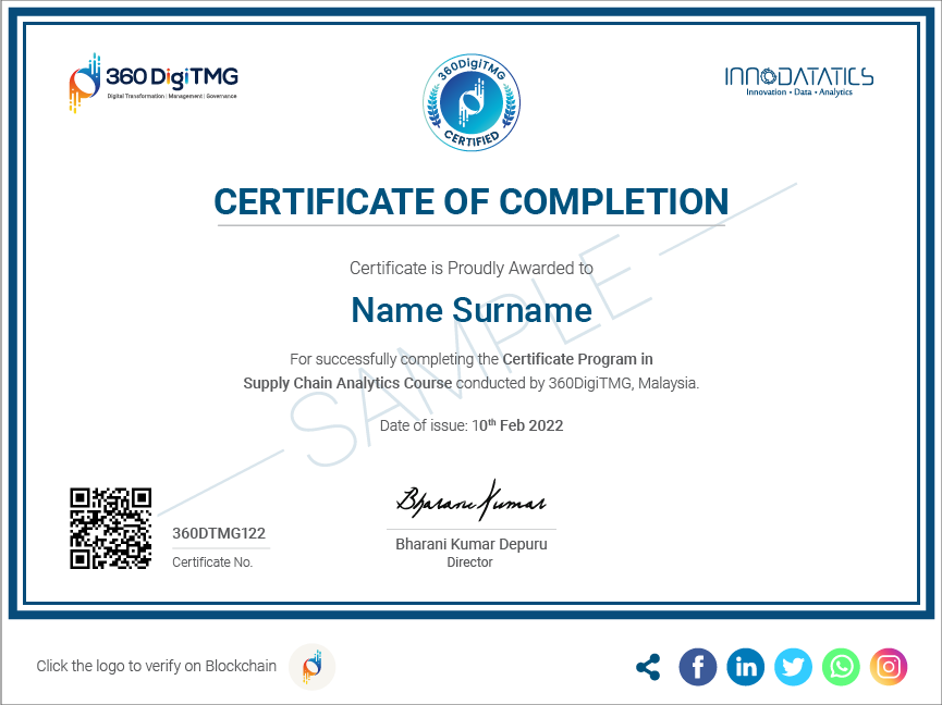 Supply Chain Analytics Course Training In Malaysia - 360DigiTMG